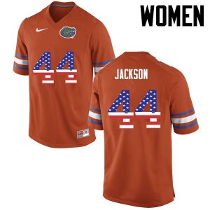 Women's Florida Gators #44 Rayshad Jackson NCAA Nike Orange USA Flag Fashion Authentic Stitched College Football Jersey RFB8462RW